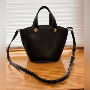 Black leather Zara handbag